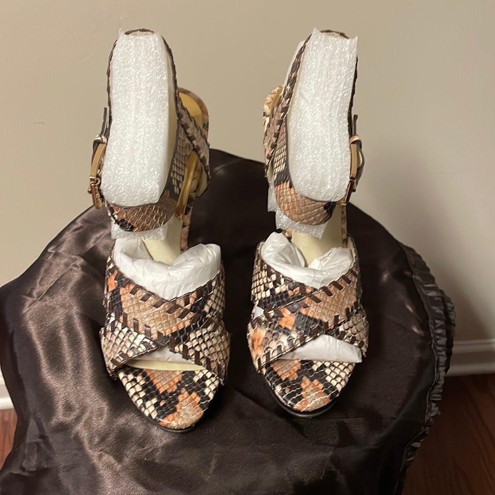 Michael Kors snakeskin/leather platform heels
